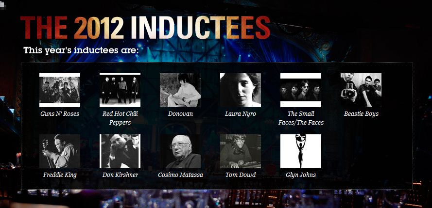 ROCK AND ROLL HALL OF FAME 2012 inductees